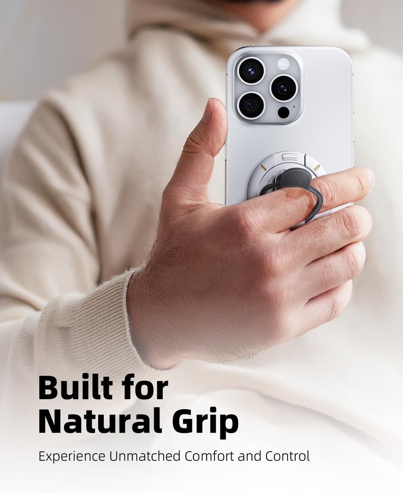 TODI for MagSafe Phone Grip Stand, 3-in-1 Magnetic Finger Ring Holder with Double-Sided Magnet, Fidget Toy Design, Magnetic Phone Stand for iPhone 16/15/14/13/12 Series (White) - Image 3